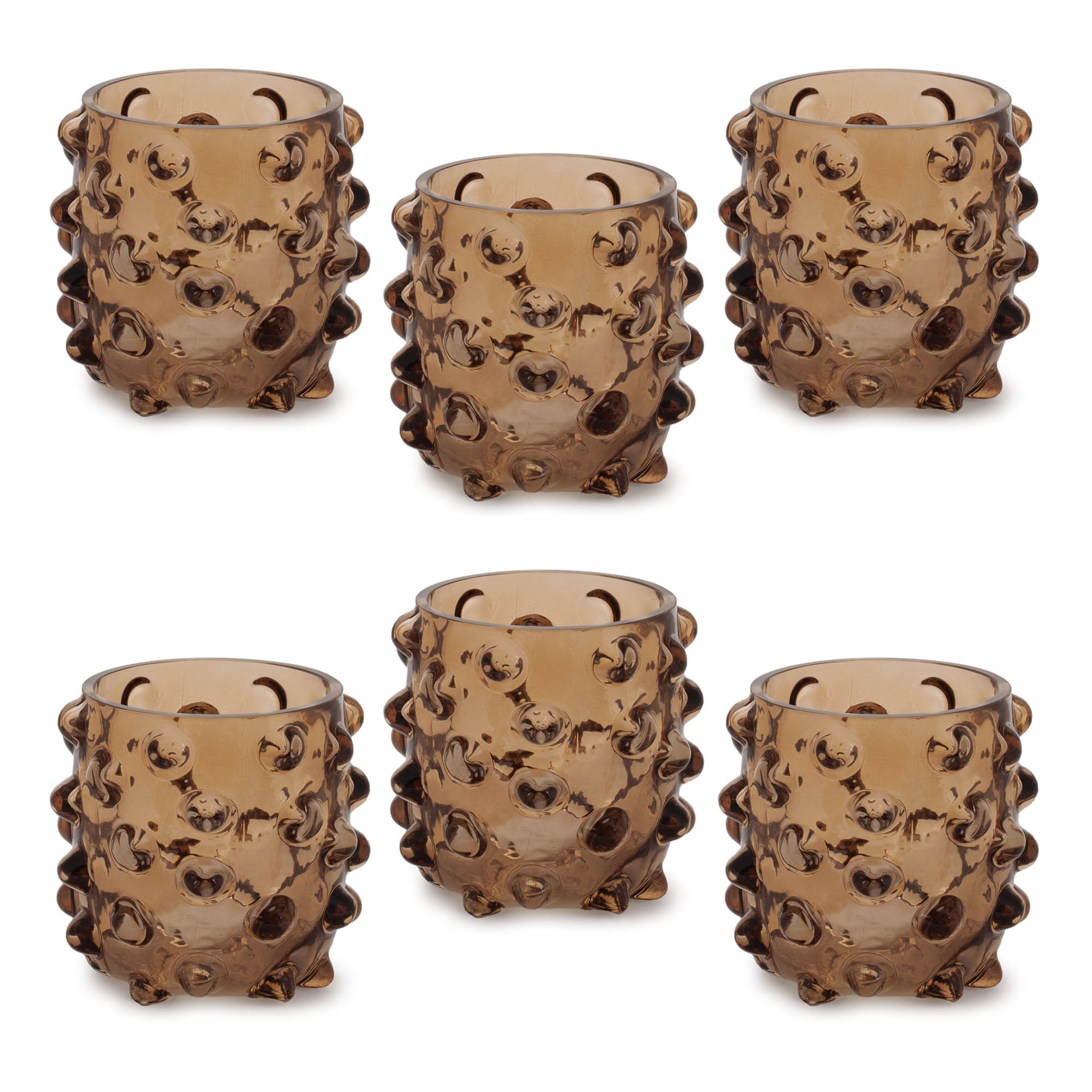 Textured Glass Candle Holder (Set of 6)