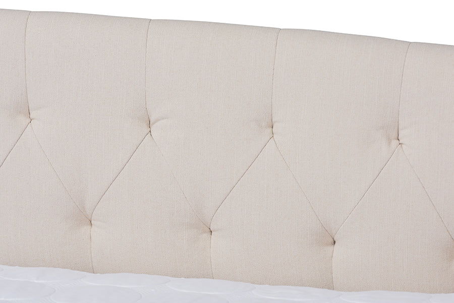 Baxton Studio Delora Modern and Contemporary Beige Fabric Upholstered Queen Size Daybed