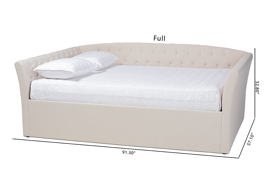 Baxton Studio Delora Modern and Contemporary Beige Fabric Upholstered Queen Size Daybed