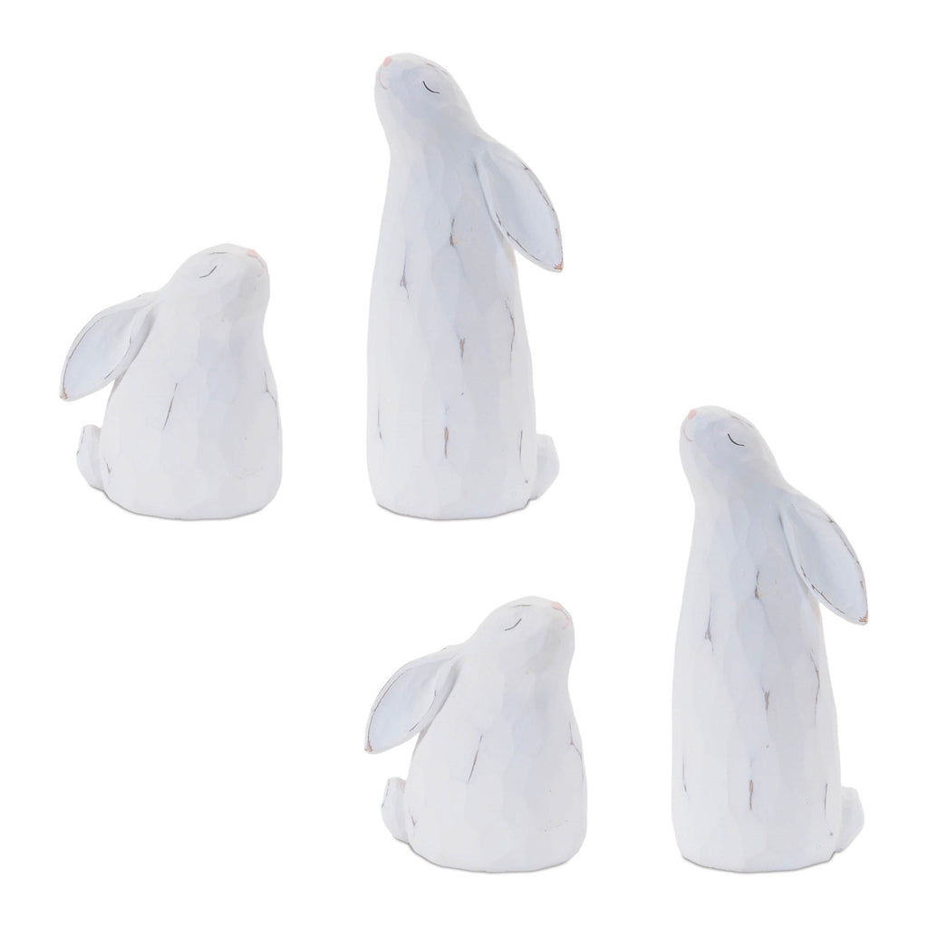 Carved Bunny Figurine (Set of 4)