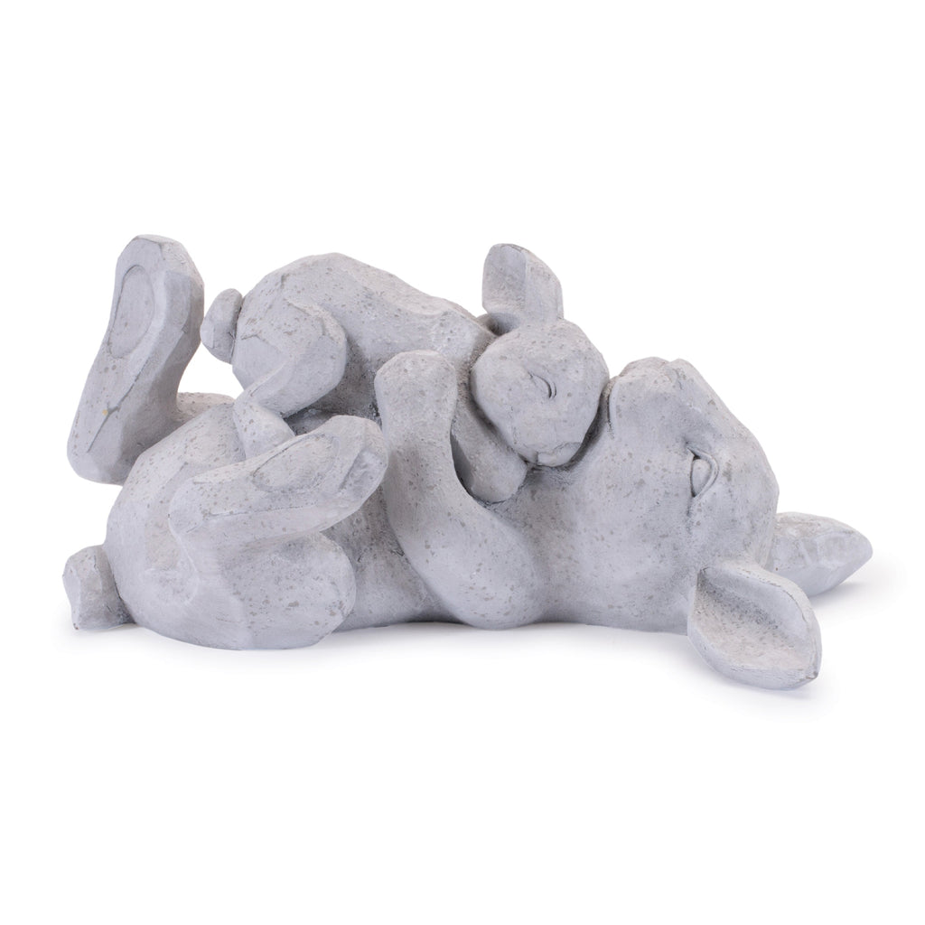 Laying Rabbit with Baby Bunny Figurine (Set of 2)
