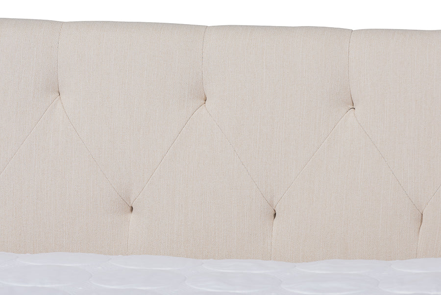 Baxton Studio Haylie Modern and Contemporary Beige Fabric Upholstered Queen Size Daybed