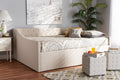 Baxton Studio Haylie Modern and Contemporary Beige Fabric Upholstered Full Size Daybed