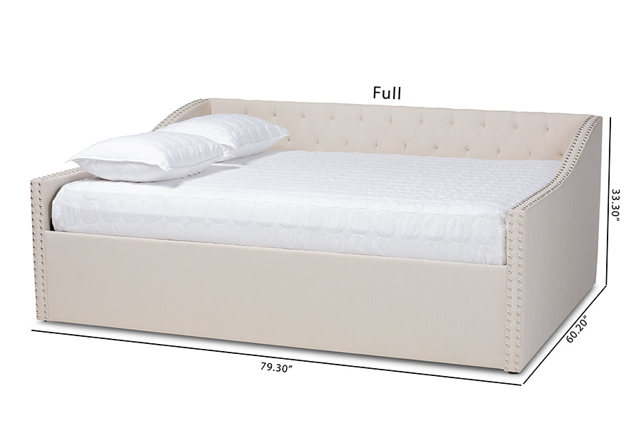 Baxton Studio Haylie Modern and Contemporary Beige Fabric Upholstered Full Size Daybed