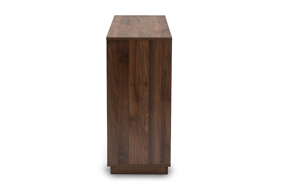 Baxton Studio Mette Mid-Century Modern White and Walnut Finished 6-Drawer Wood Dresser