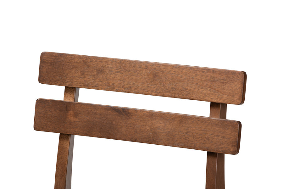 Baxton Studio Larine Modern and Contemporary Light Grey Fabric Upholstered Walnut Finished 2-Piece Wood Counter Stool Set