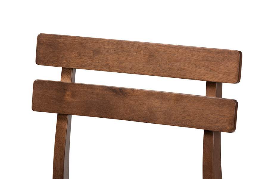 Baxton Studio Larine Modern and Contemporary Dark Grey Fabric Upholstered Walnut Finished 2-Piece Wood Counter Stool Set