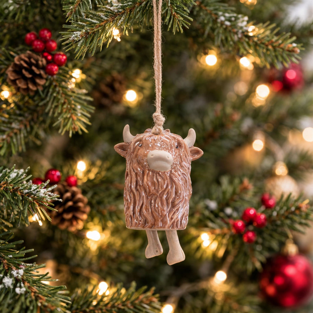 Highland Cow Ornament Set of 8