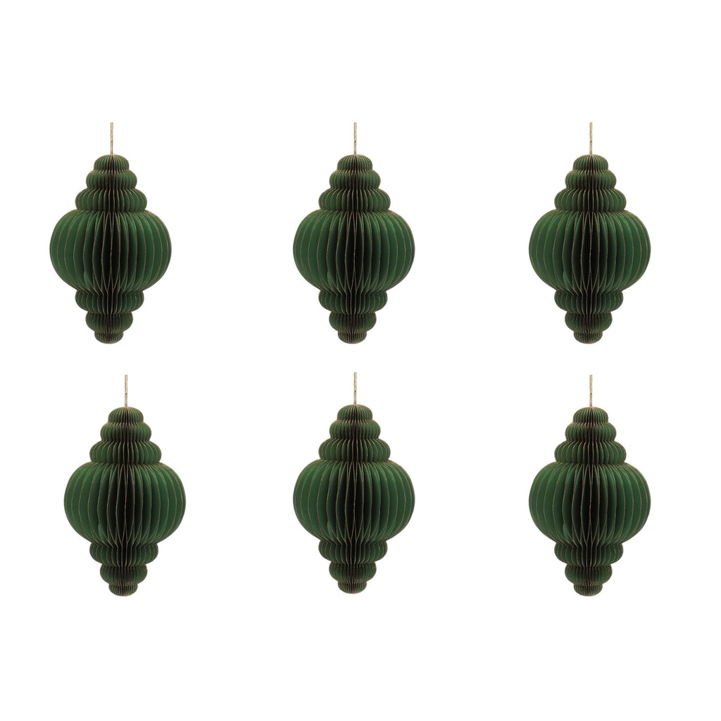 Paper Teardrop Ornament Set of 6