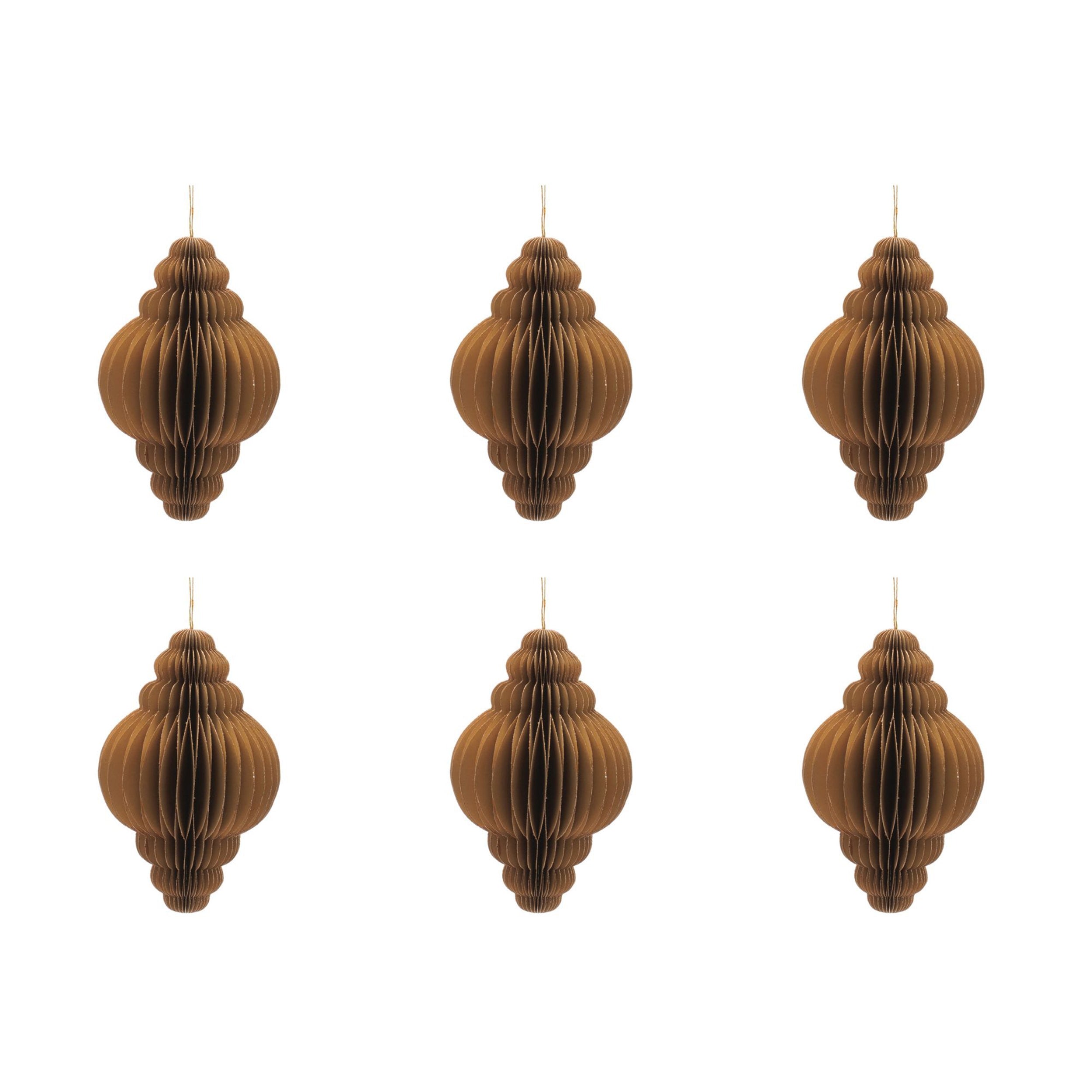Paper Drop Ornament Set of 6