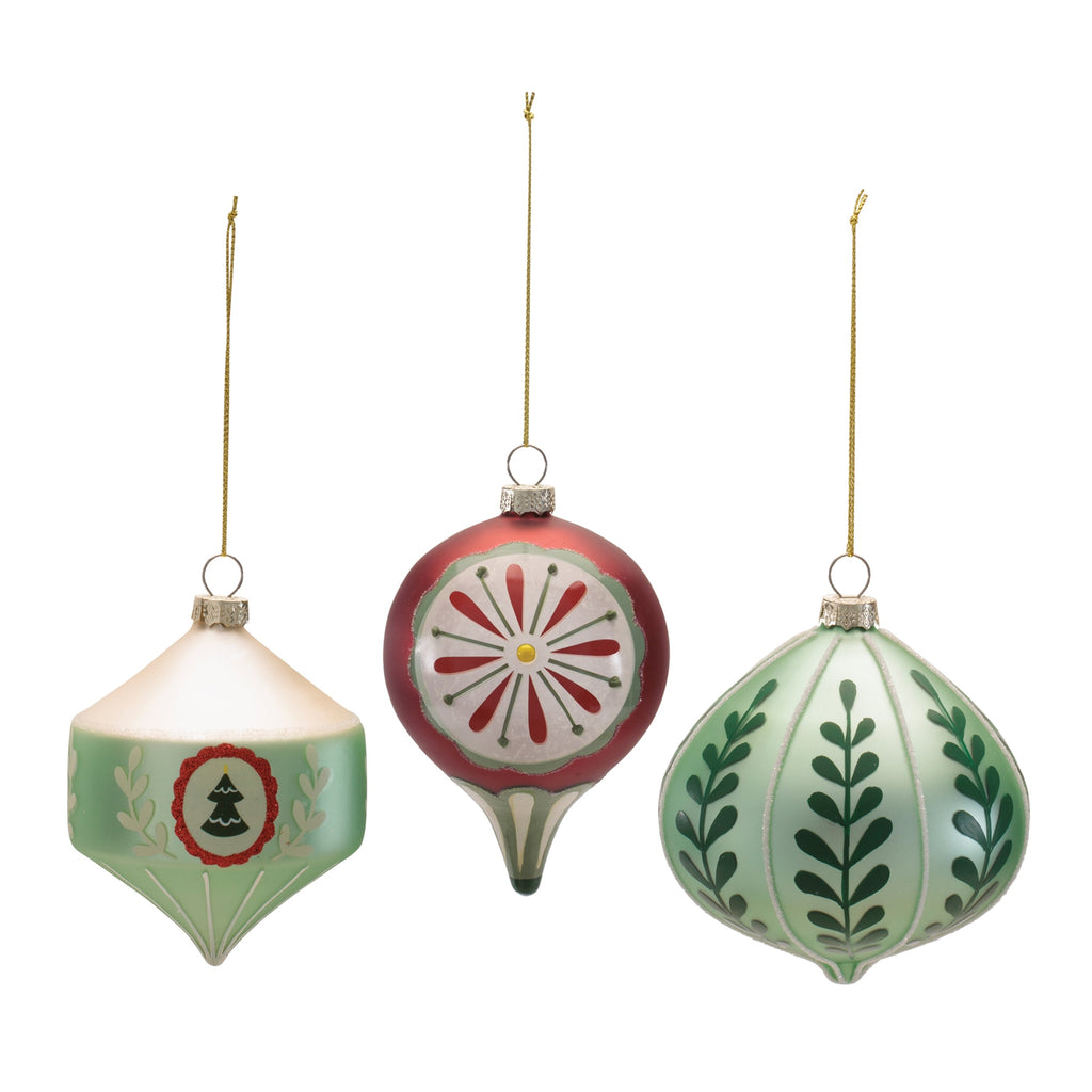 Assorted Glass Ornament Set of 6