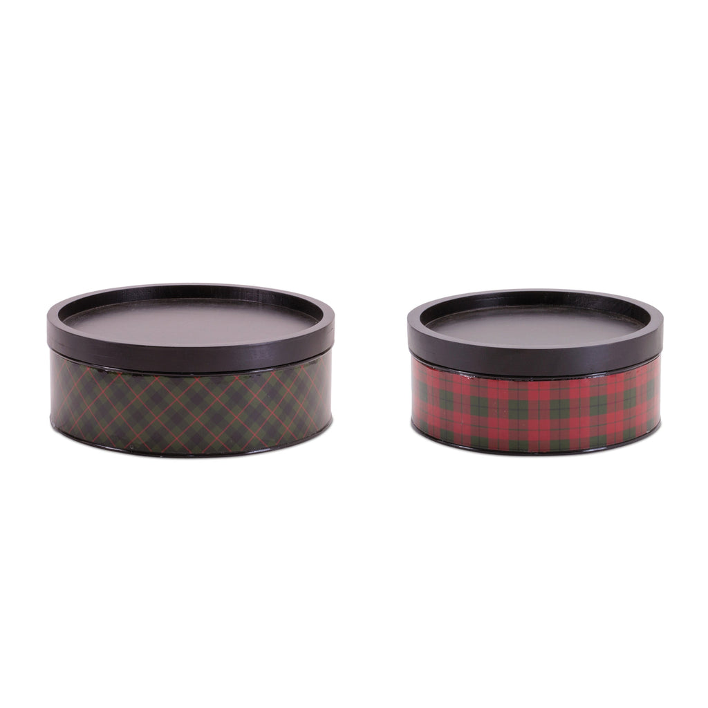 Plaid Iron Canister (Set of 2)