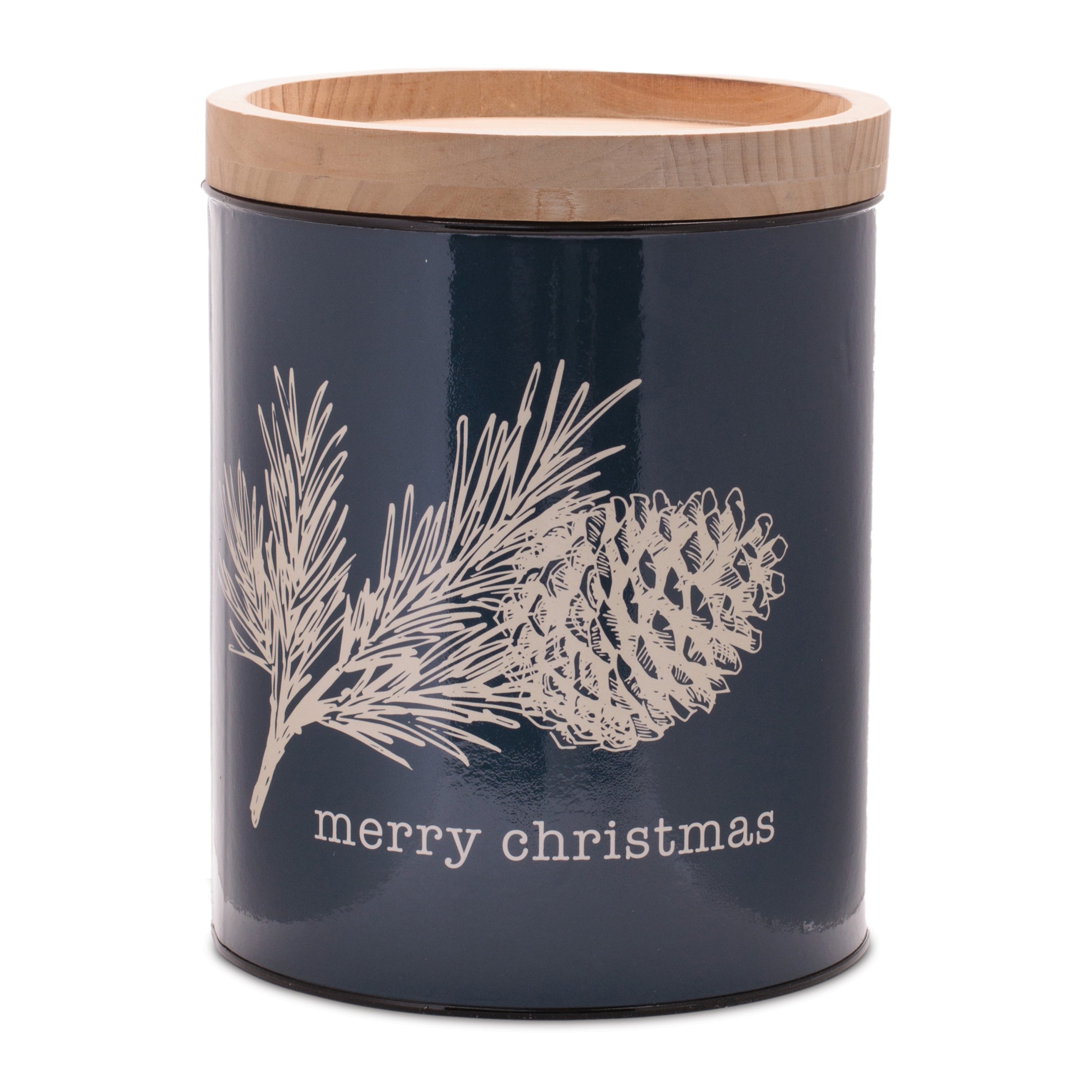 Pinecone and Plaid Iron Canister (Set of 2)