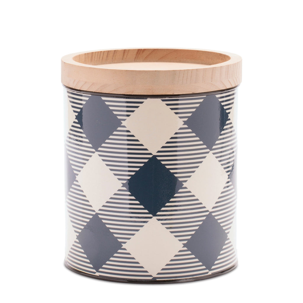 Pinecone and Plaid Iron Canister (Set of 2)