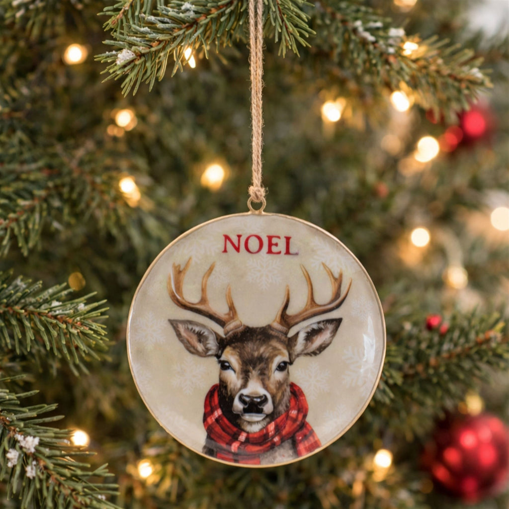 Iron Disc Deer Ornament Set of 6