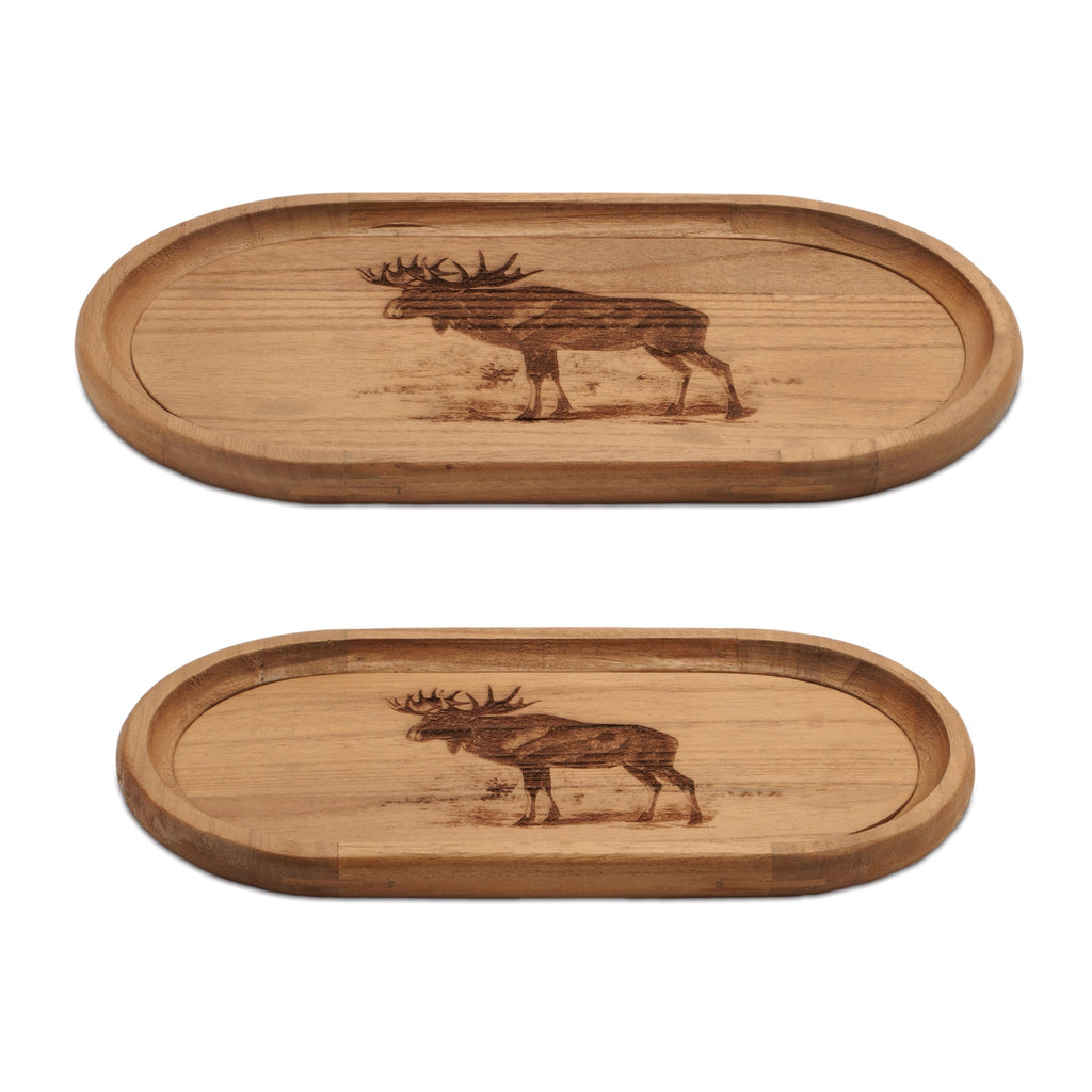 Woodland Moose Wood Trays (Set of 2)