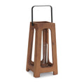 Rustic Wood Framed Glass Lantern 16"H