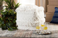 Baxton Studio Curlew Moroccan Inspired Ivory Handwoven Cotton Pouf Ottoman