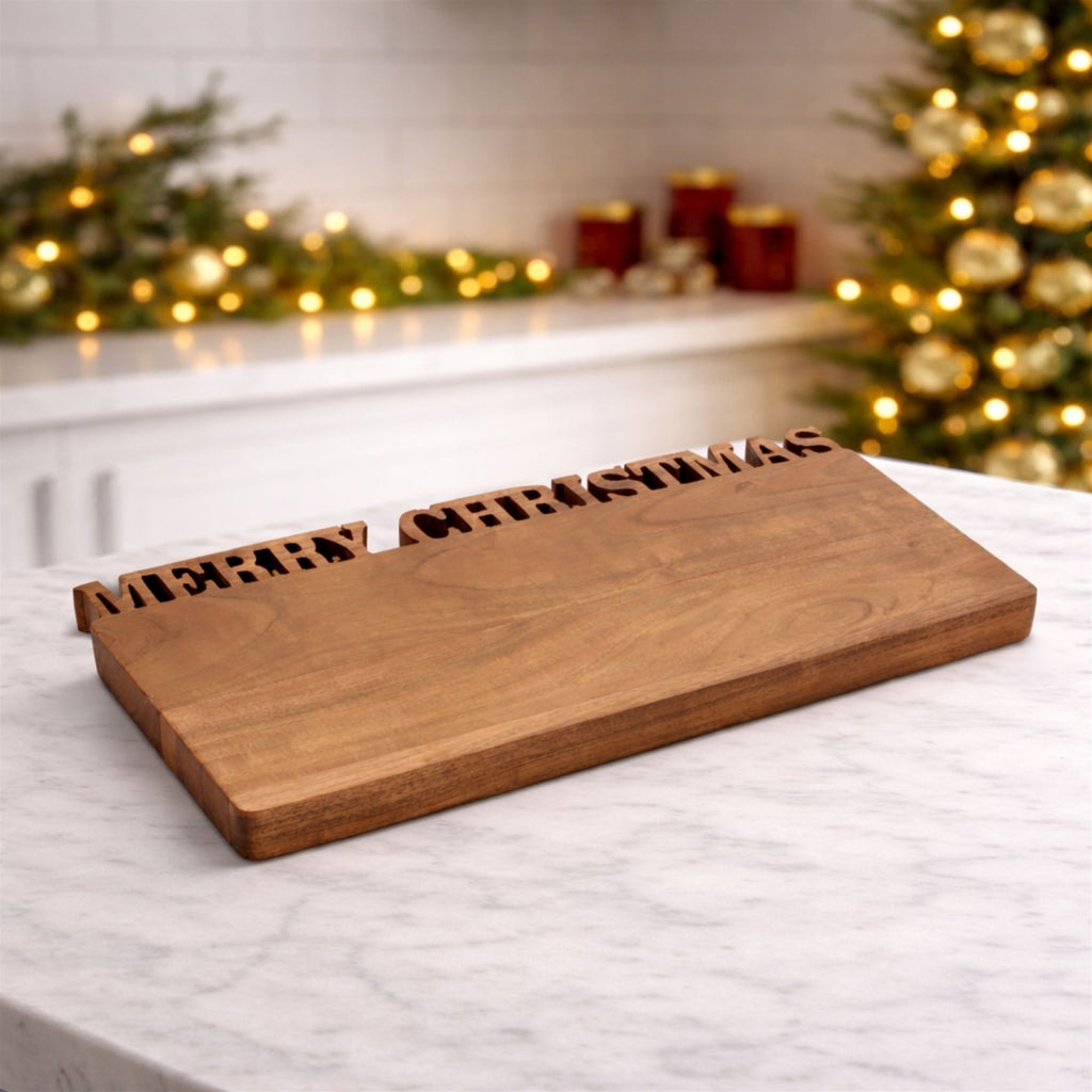 Wood Merry Christmas Cutting Board 18"L