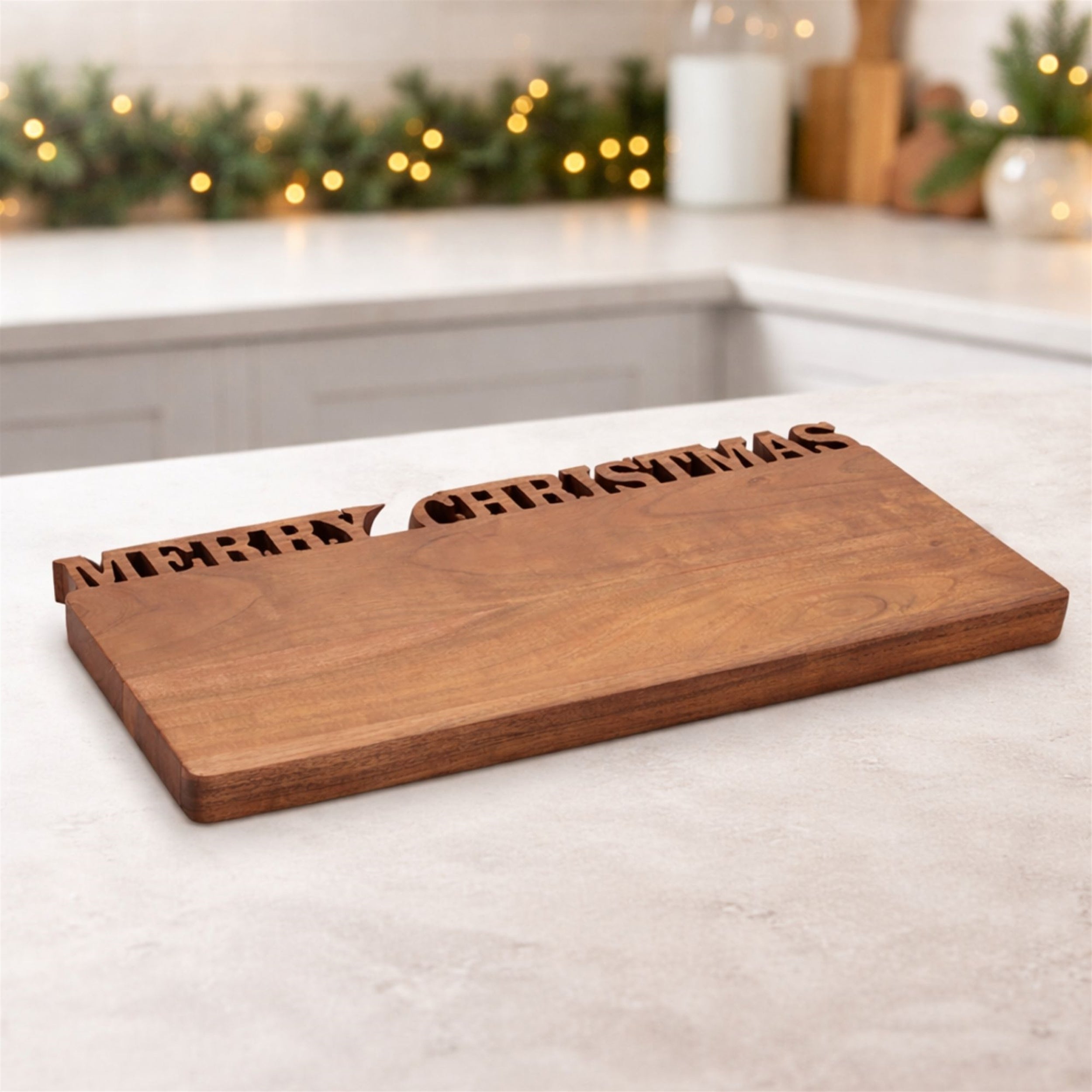 Wood Merry Christmas Cutting Board 18"L