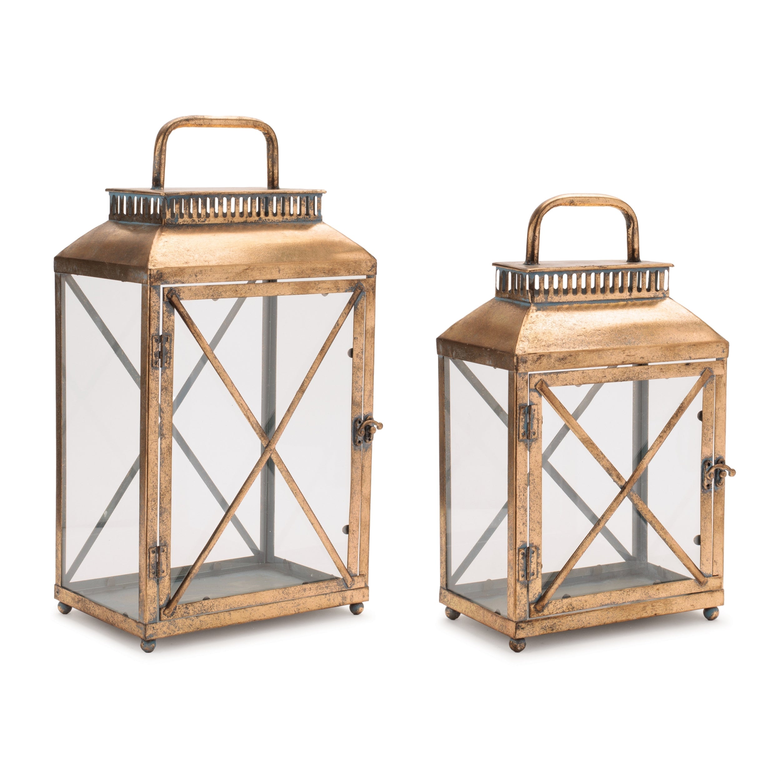 Distressed Metal Lantern (Set of 2)
