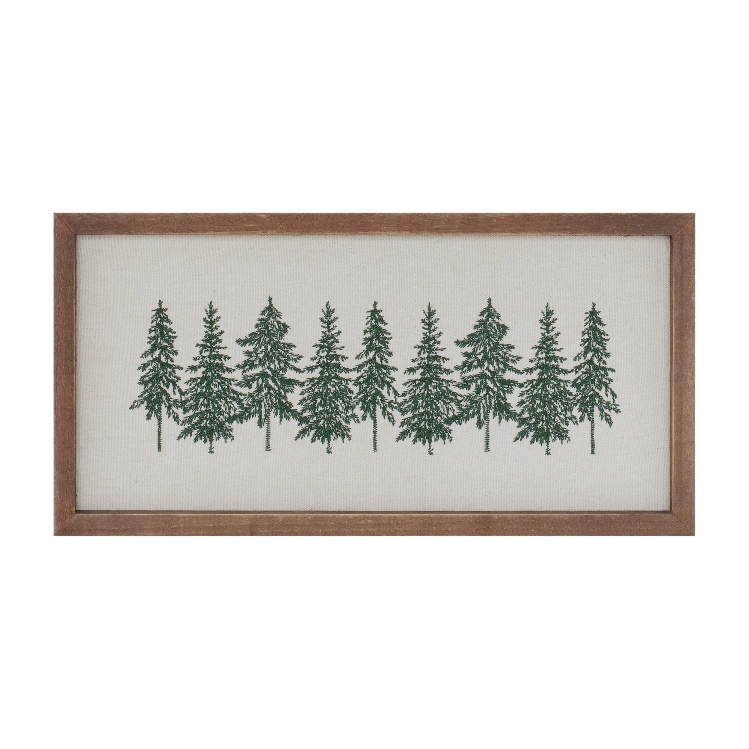 Embroidered Pine Tree Wall Art 16"L