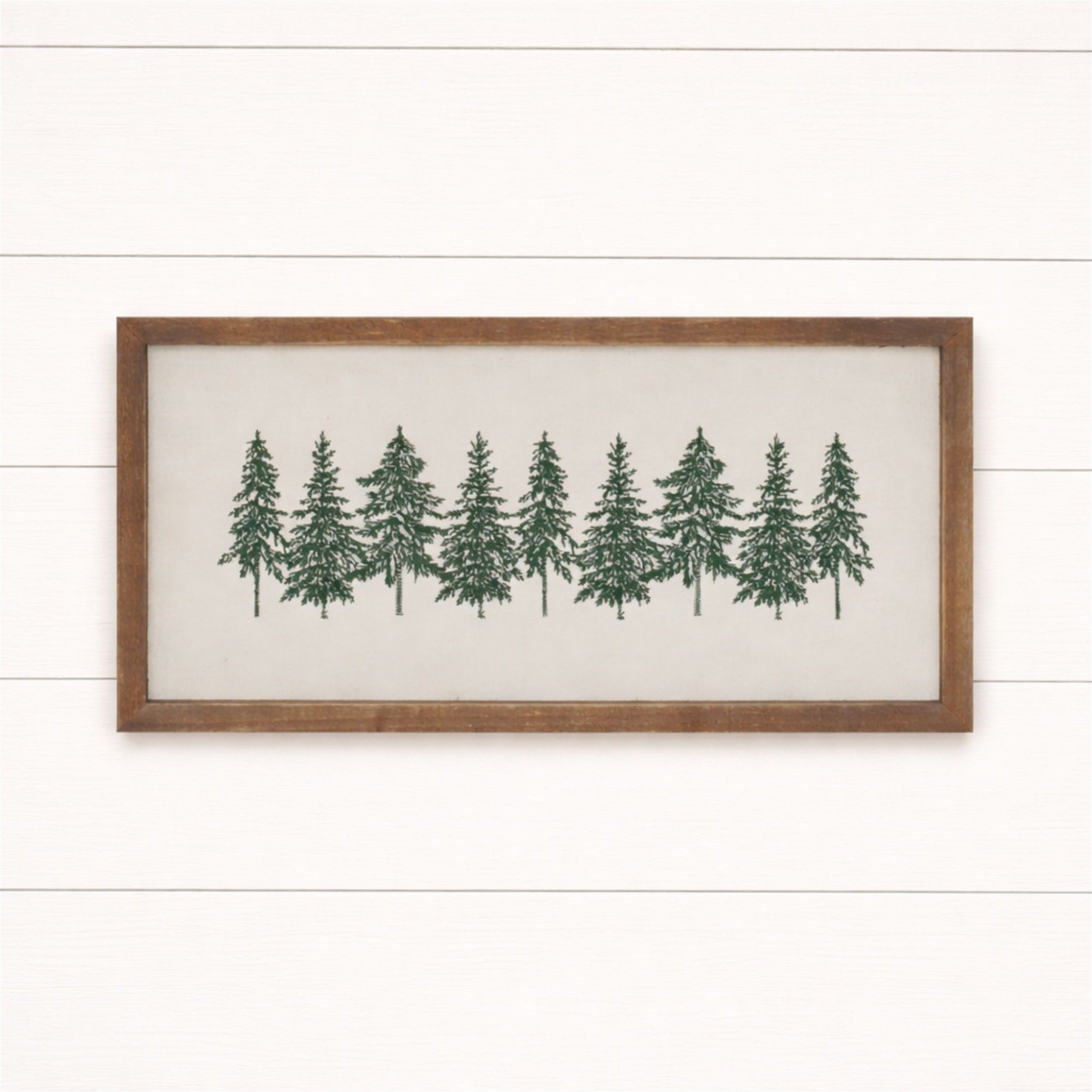 Embroidered Pine Tree Wall Art 16"L
