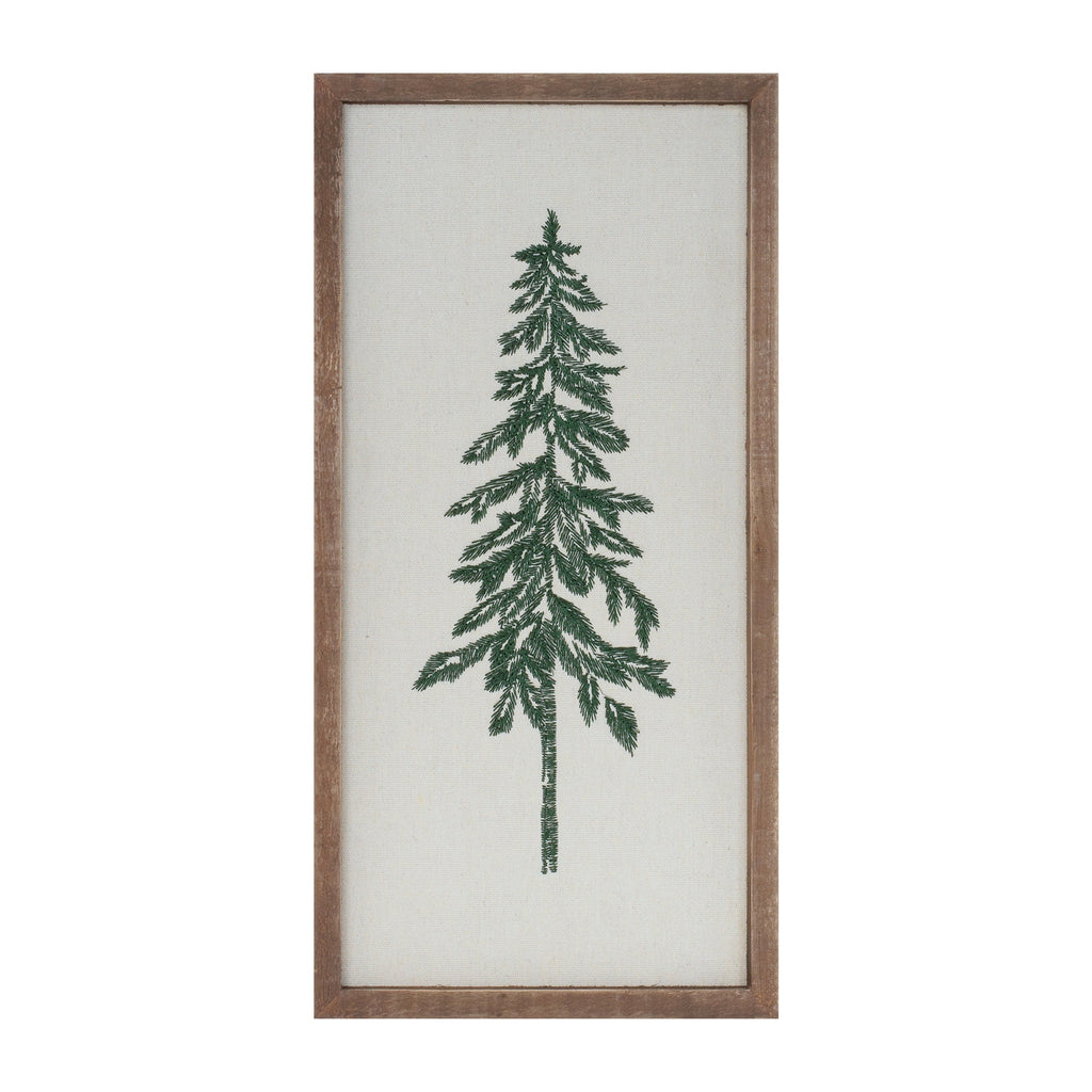 Embroidered Pine Tree Wall Art (Set of 2)
