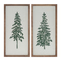 Embroidered Pine Tree Wall Art (Set of 2)