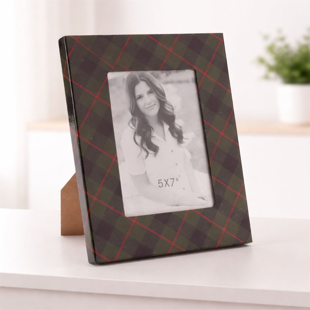 Green and Red Plaid 5x7 Photo Frame