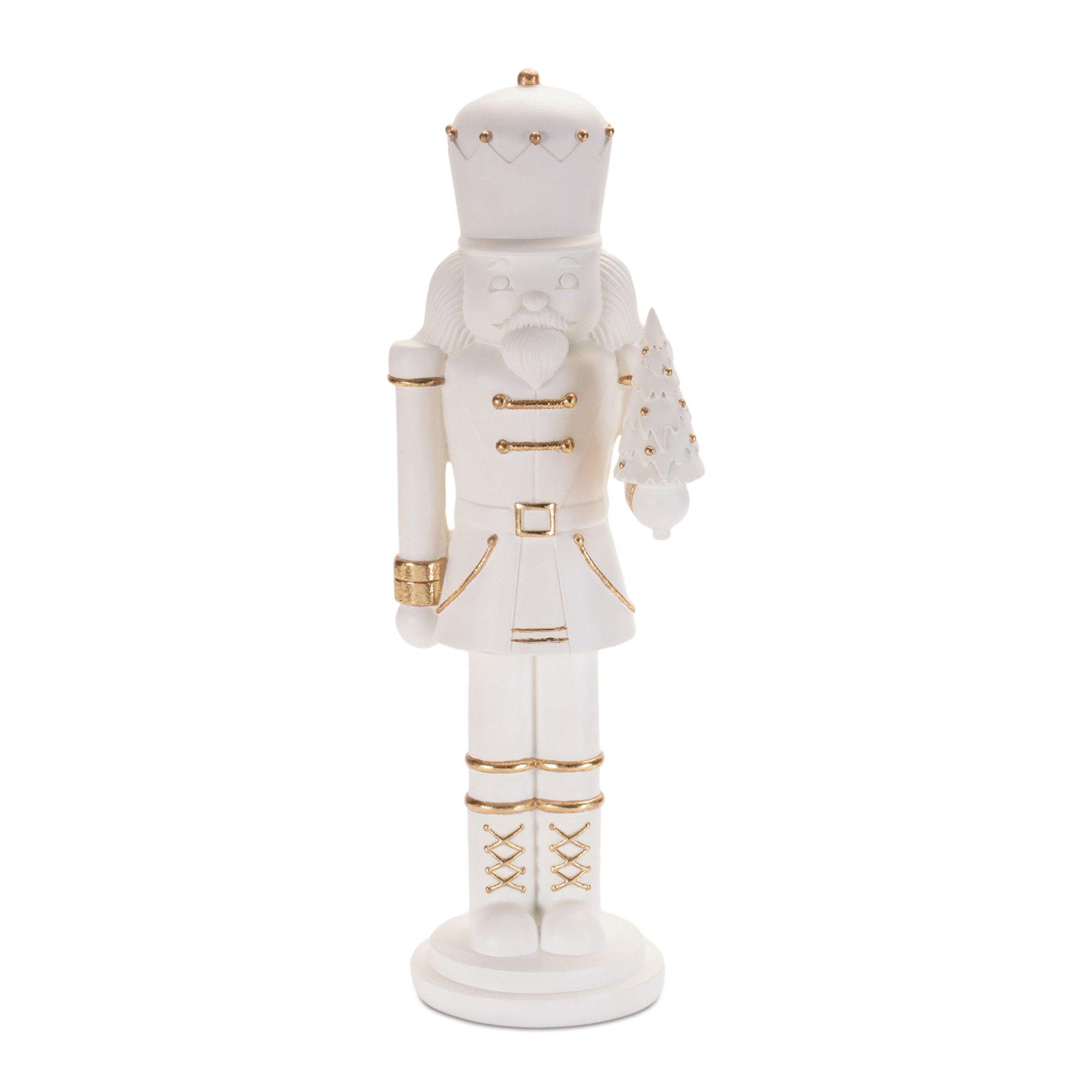 Modern Nutcracker with Gold Accents 14.5"H