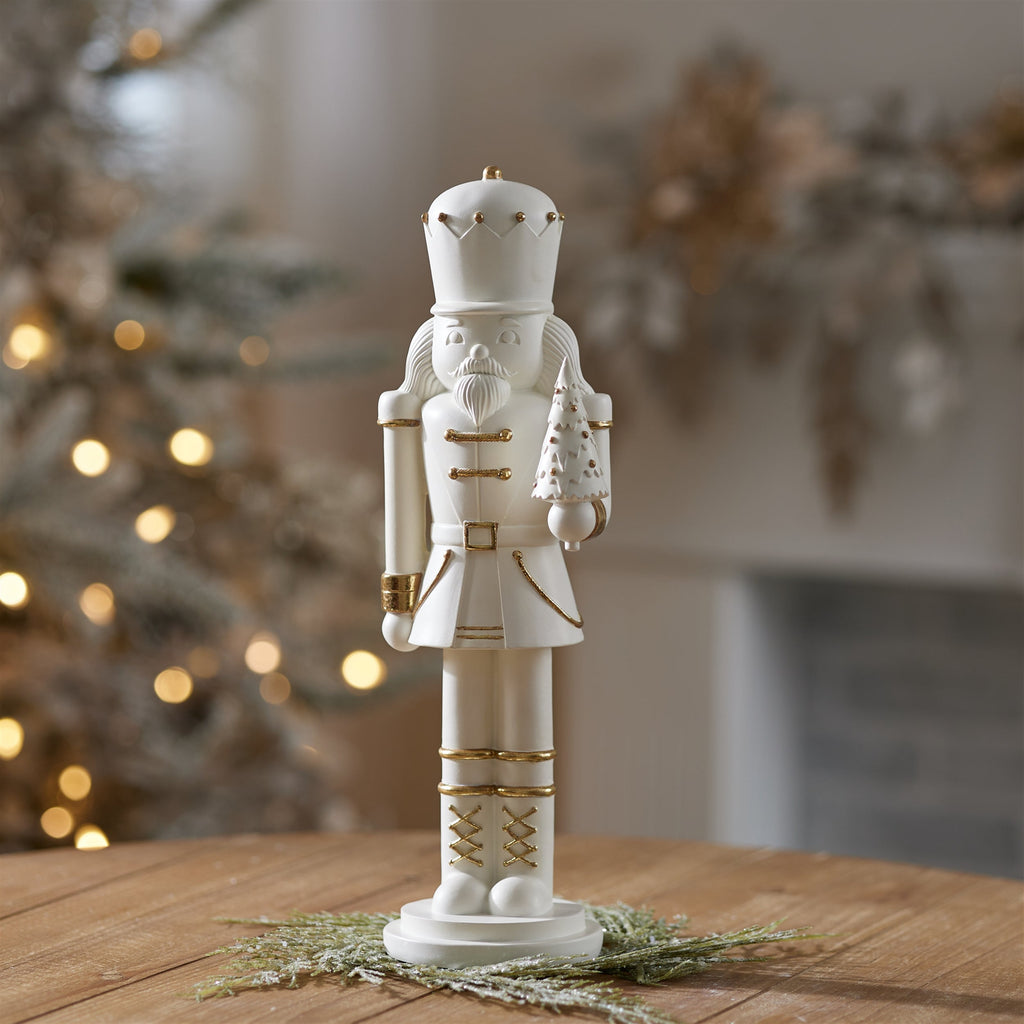 Modern Nutcracker with Gold Accents 14.5"H