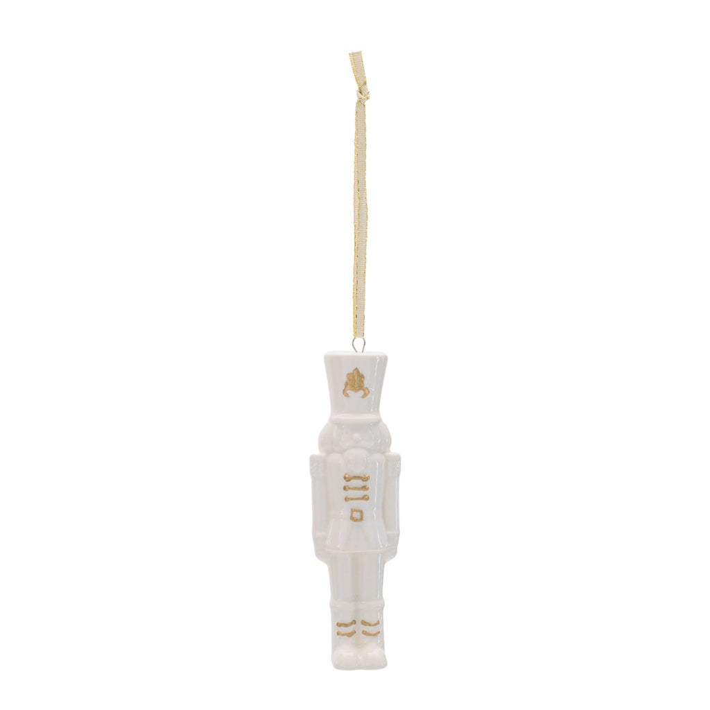 Porcelain Nutcracker Ornament with Gold Accents (Set of 12)