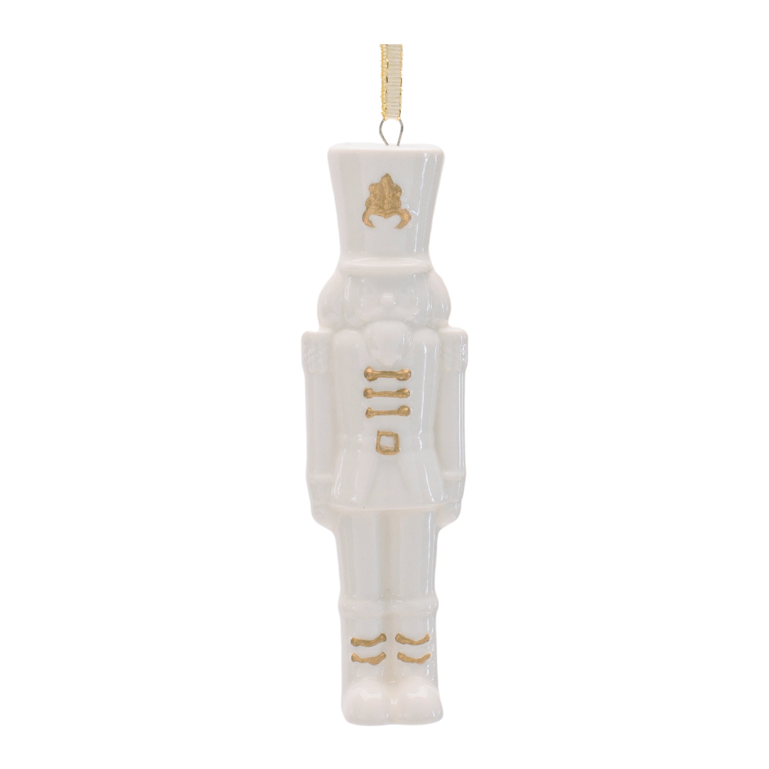 Porcelain Nutcracker Ornament with Gold Accents (Set of 12)