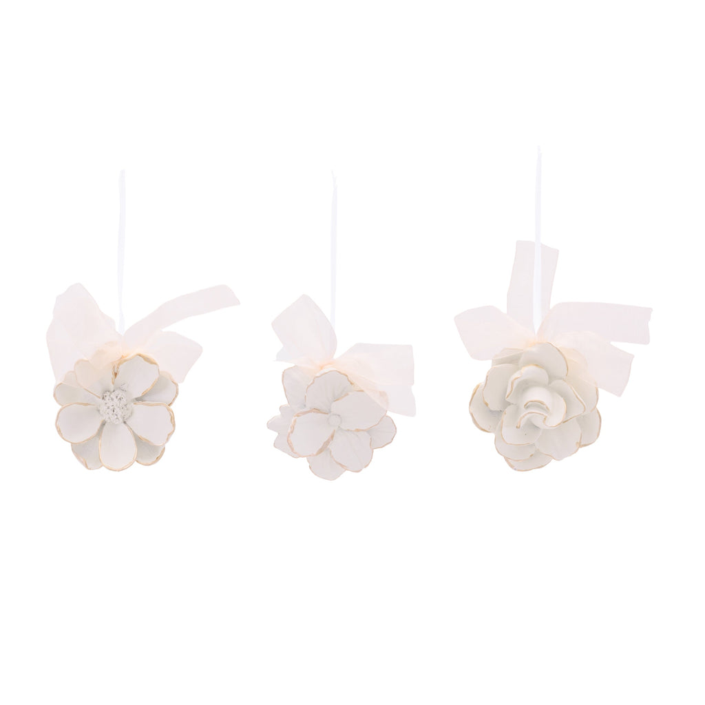 Floral Resin Ornament Set of 6