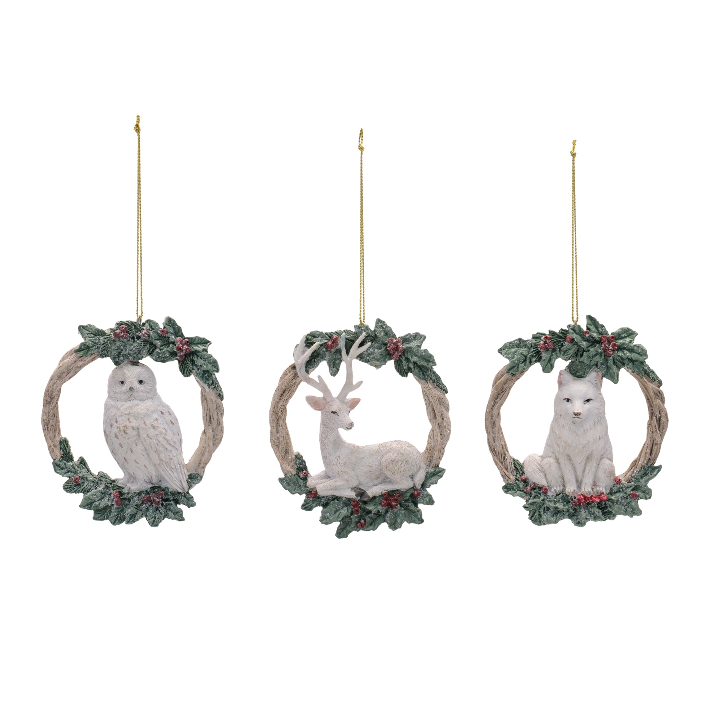 Animal Wreath Ornament Set of 12
