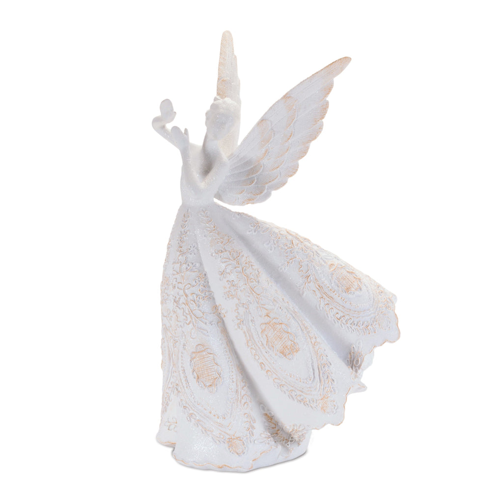Ornate Glittered Angel with Gold Accents (Set of 2)