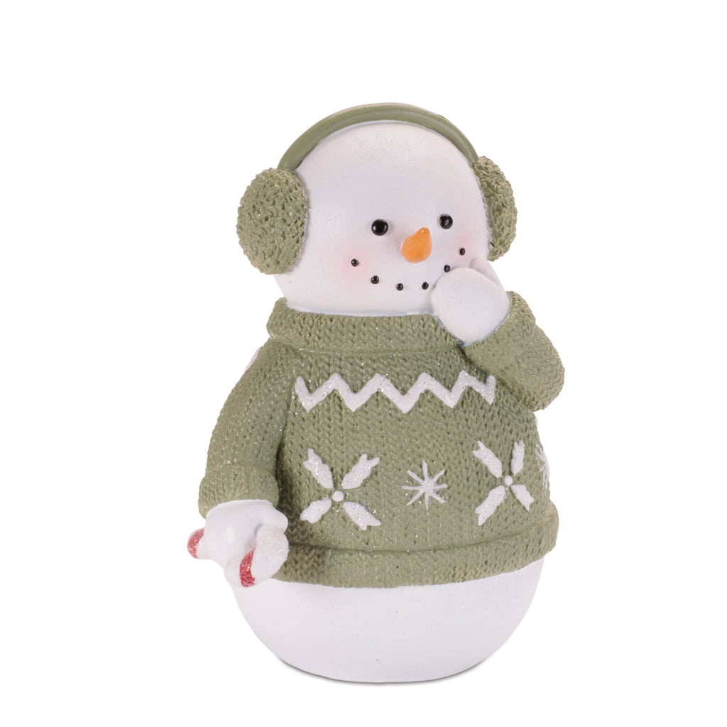 Snowman in Sweater with Glittered Accents (Set of 3)