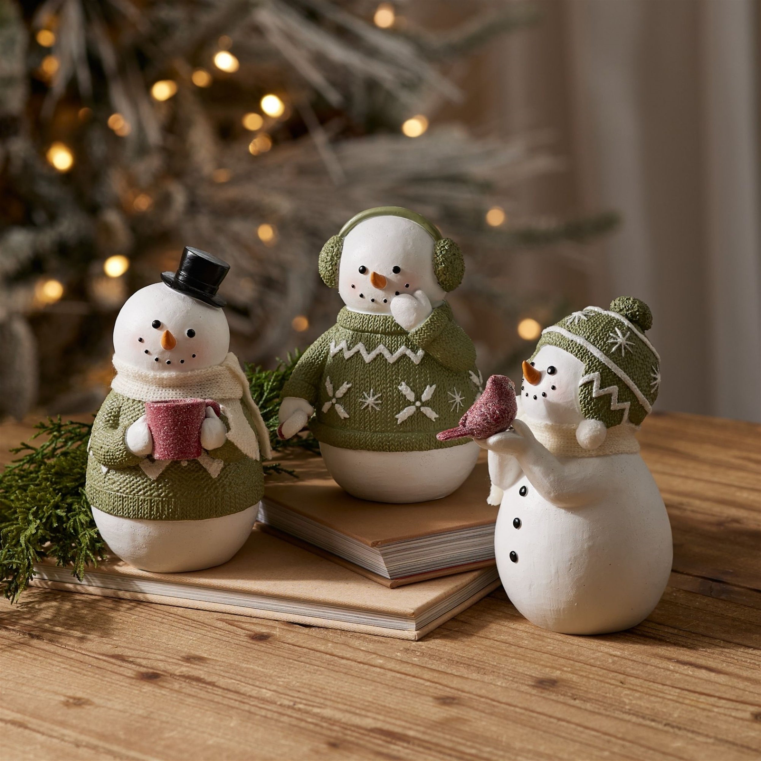 Snowman in Sweater with Glittered Accents (Set of 3)