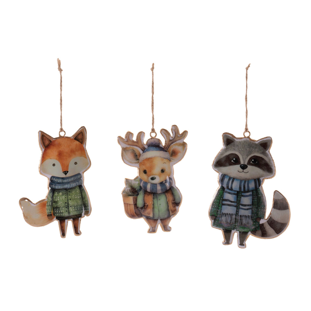 Iron Winter Animal Ornament Set of 6