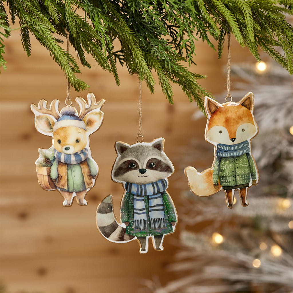 Iron Winter Animal Ornament Set of 6