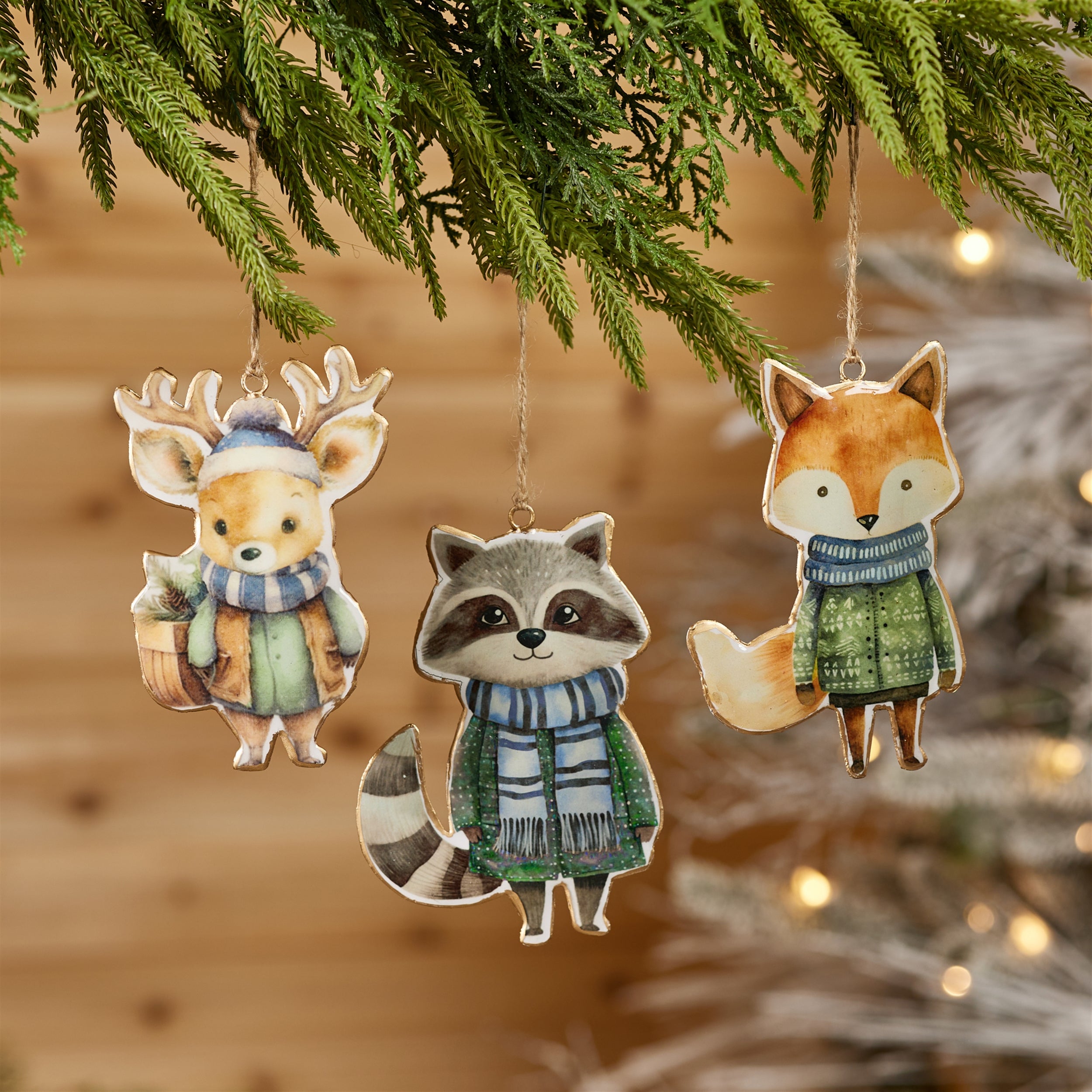 Iron Winter Animal Ornament Set of 6