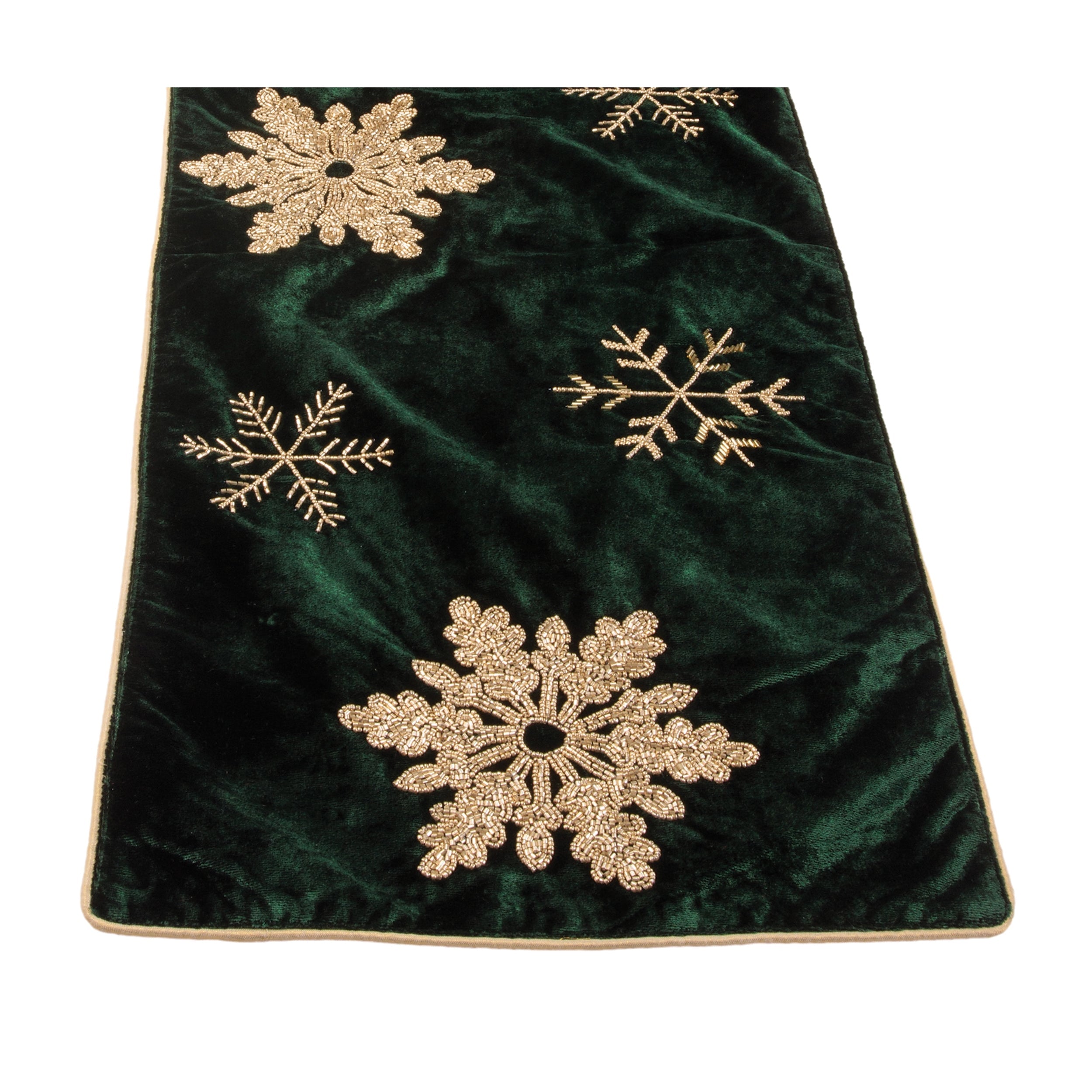 Embroidered Snowflake Table Runner 72"L