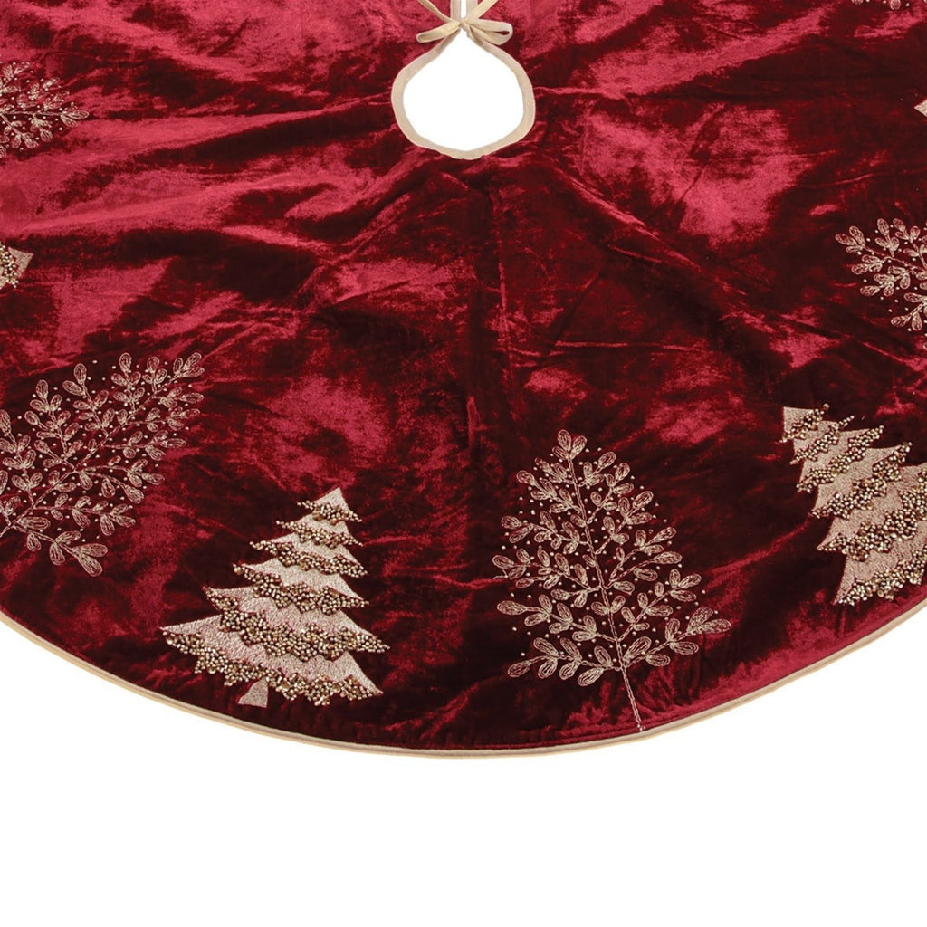 Embroidered Evergreen Tree Skirt 48"D