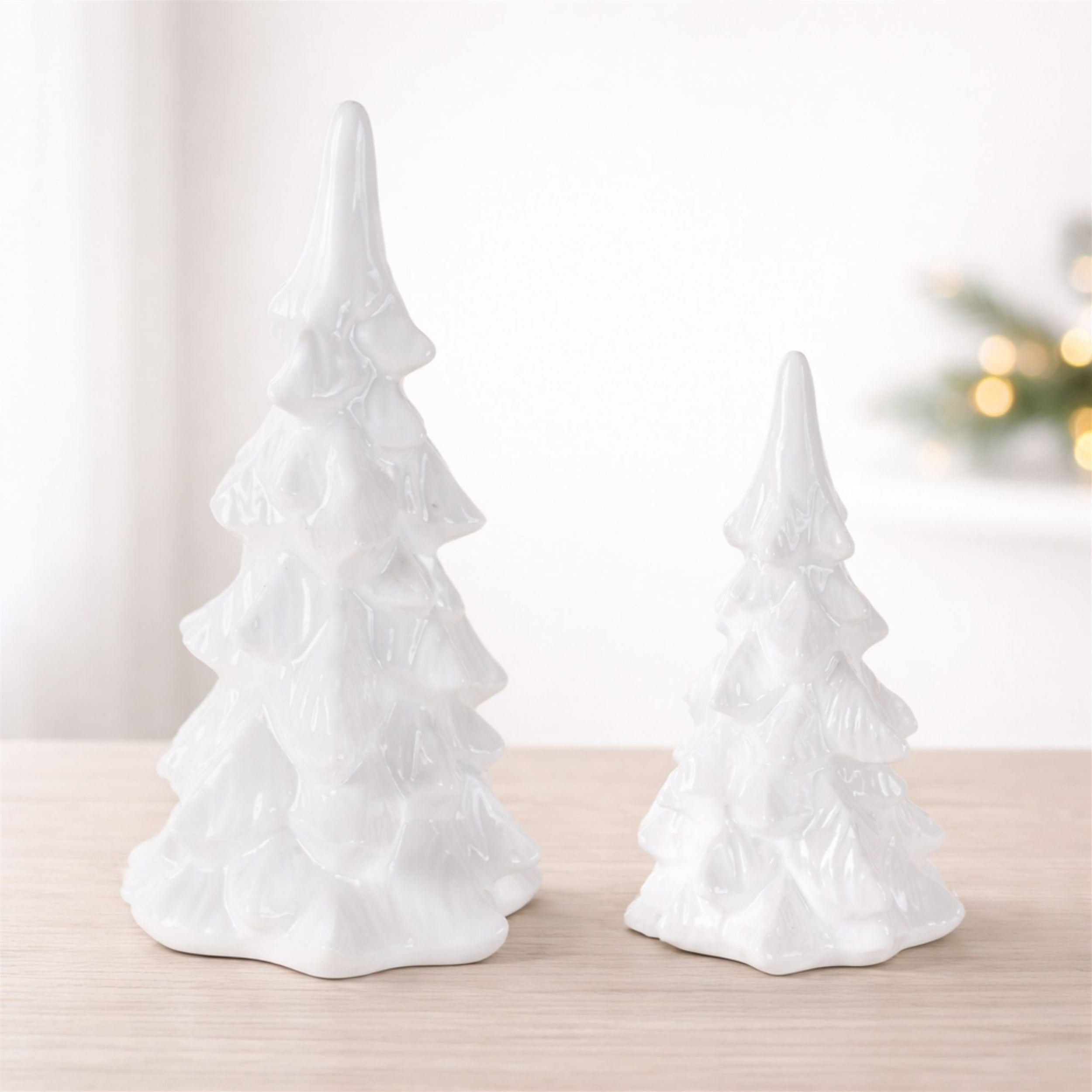 Glossy Ceramic Christmas Trees (Set of 2)