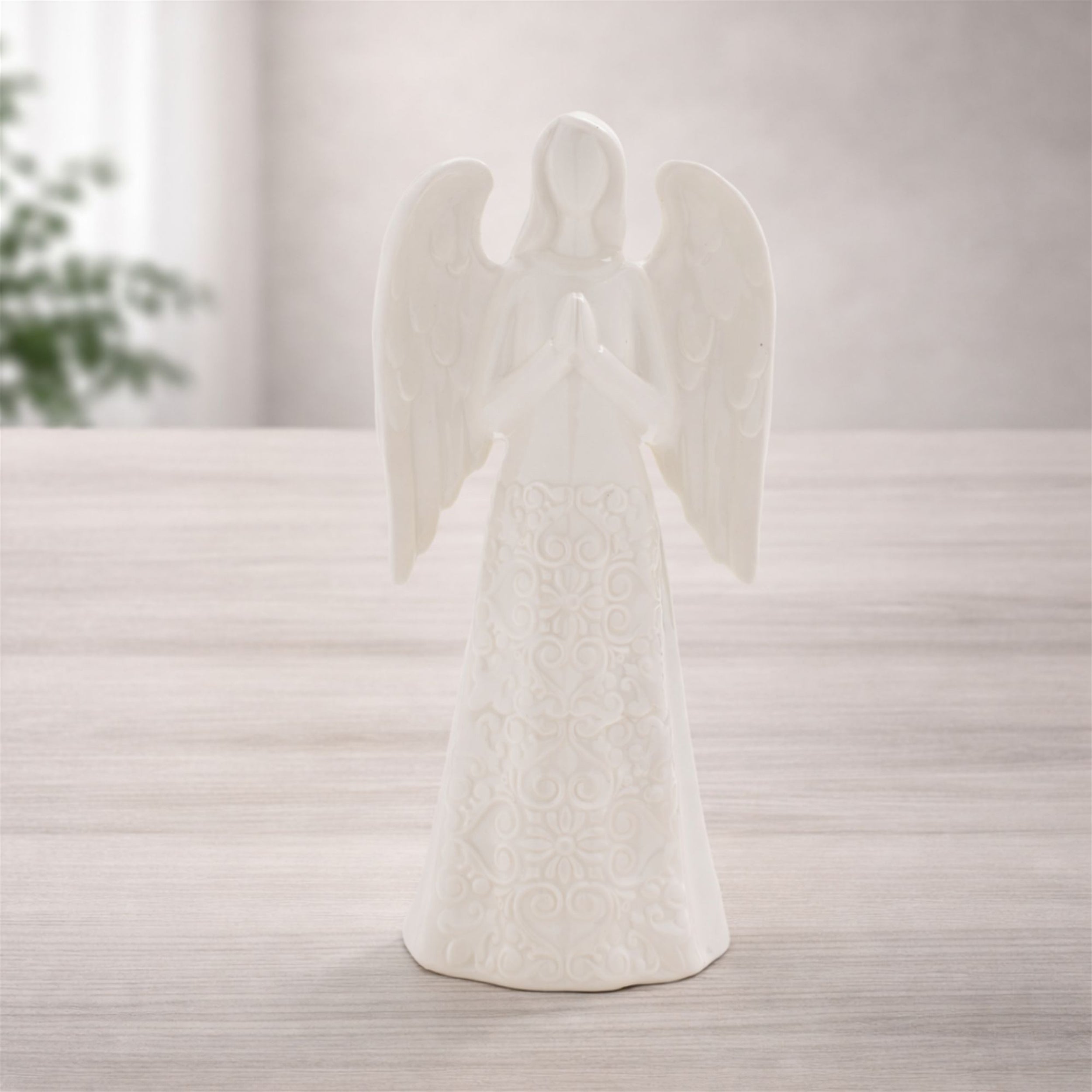 White Praying Angel Ceramic Figurine