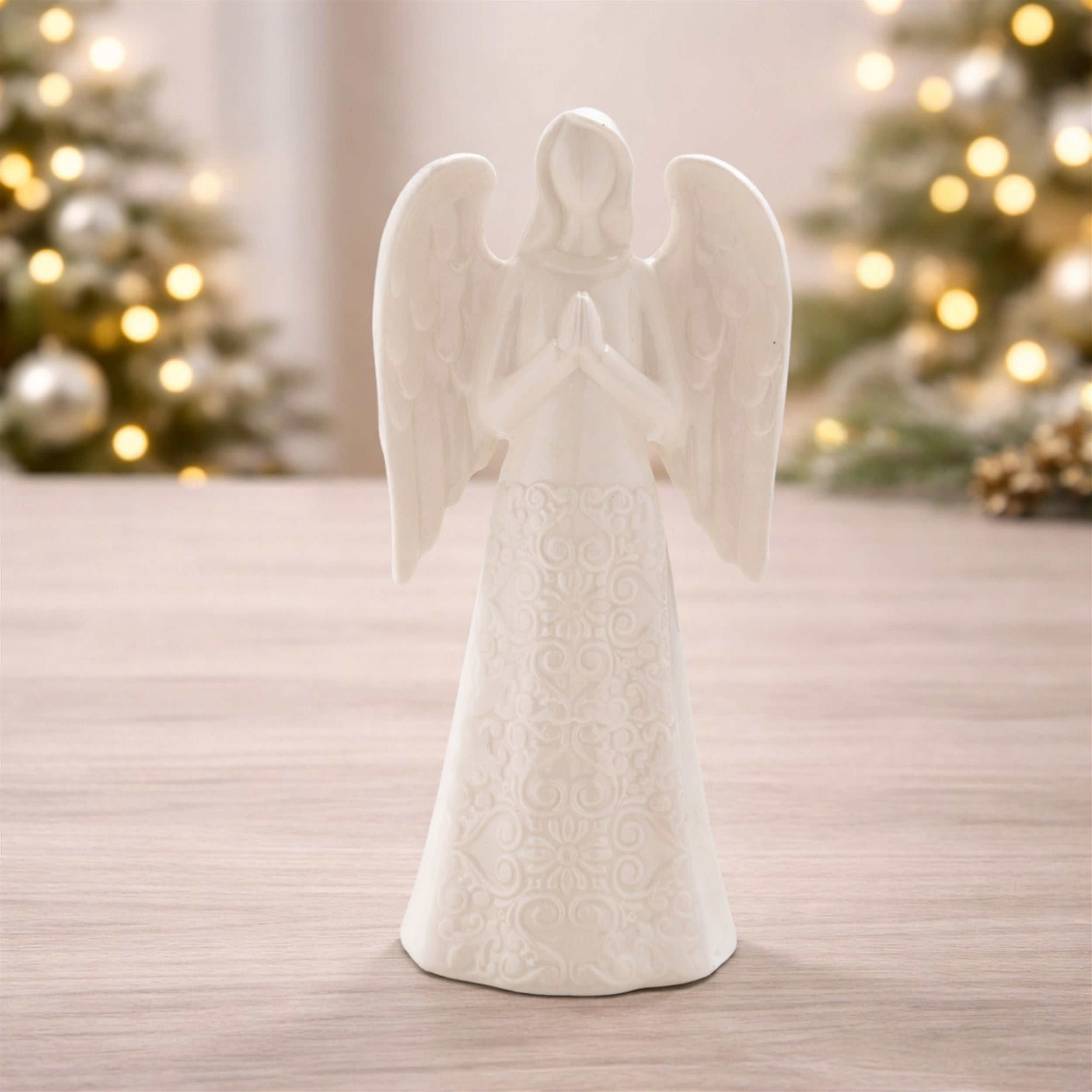 White Praying Angel Ceramic Figurine