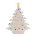 Lighted Ceramic Christmas Tree with Multicolor Bulbs 11"H