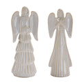 White Glazed Angel Figurines (Set of 2)