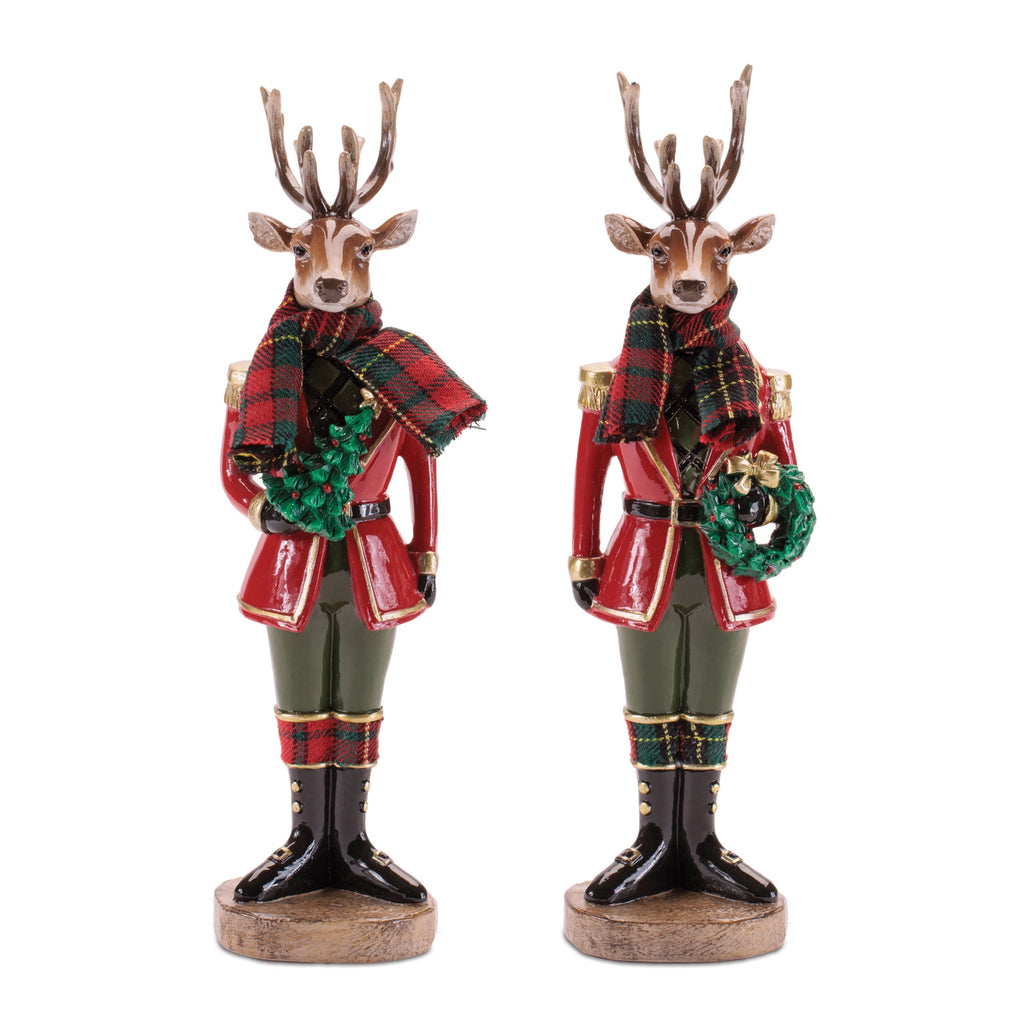 Plaid Deer Nutcracker Figurines (Set of 4)